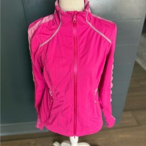 Zella Hot Pink Zip up SZ Large